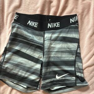Nike Gray and Black Striped Shorts